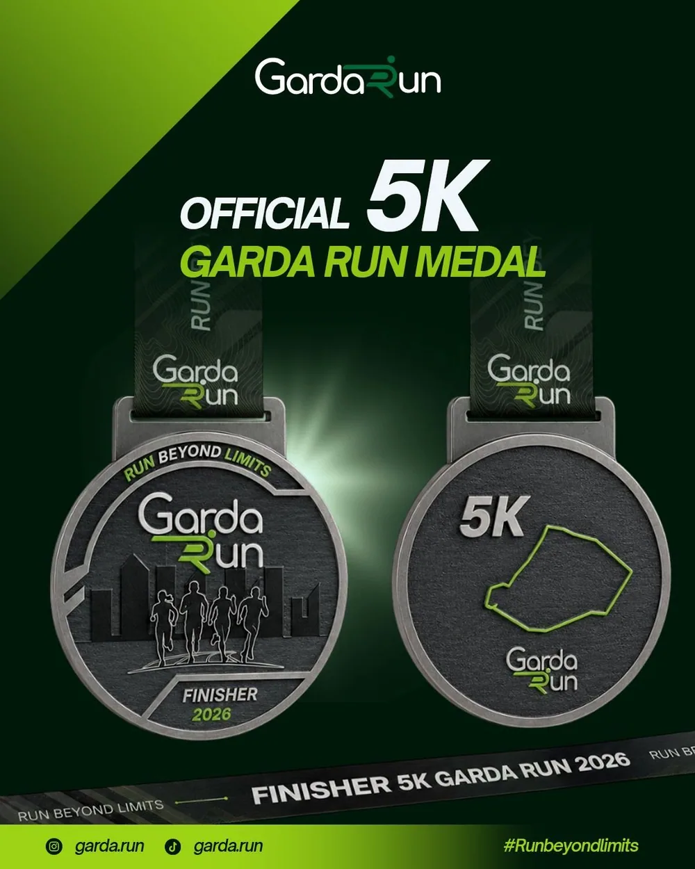 Medali finisher kategori 5K Fun Run GARDA RUN